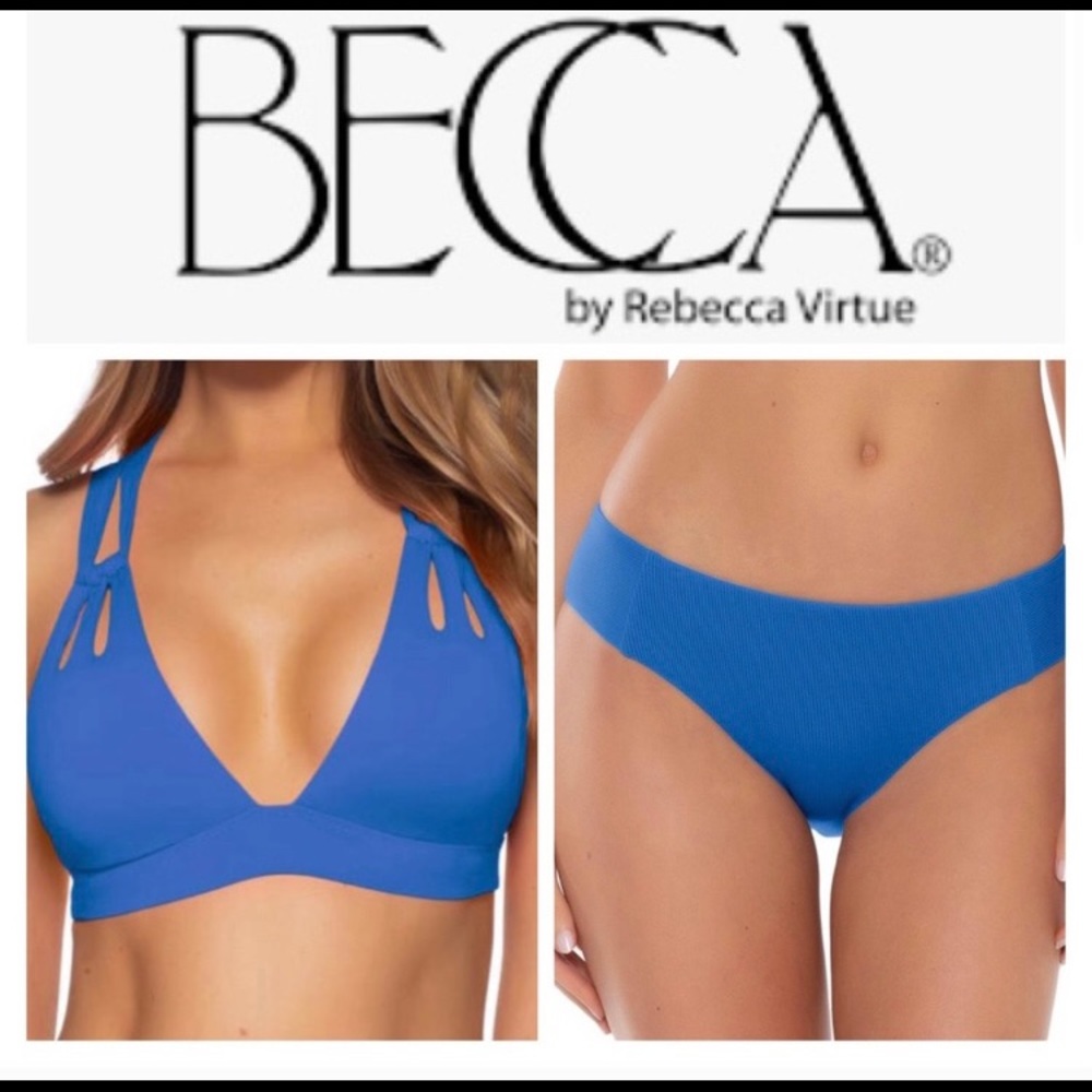 NWOT Becca top and bottom in Blue Dazzle